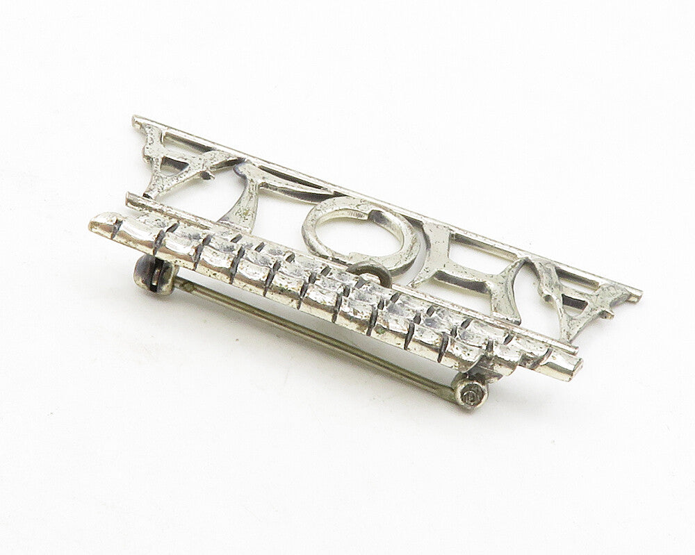 DANECRAFT 925 Sterling Silver  Vintage Shiny Aloha Dangling Brooch Pin  BP4750