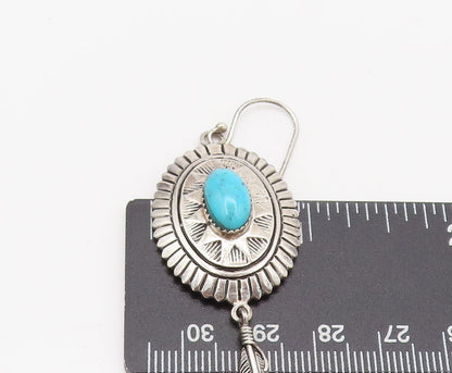 STAUER 925 Silver Vintage Southwestern Etched Turquoise Earrings EG12760