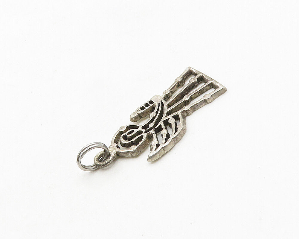925 Sterling Silver  Vintage Cutout Angel Motif Drop Pendant  PT15105