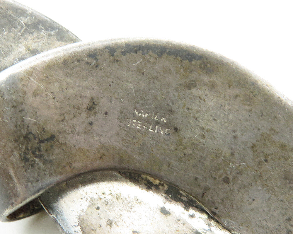 NAPIER 925 Silver  Vintage Antique Rare Dark Tone Ribbon Brooch Pin  BP7282
