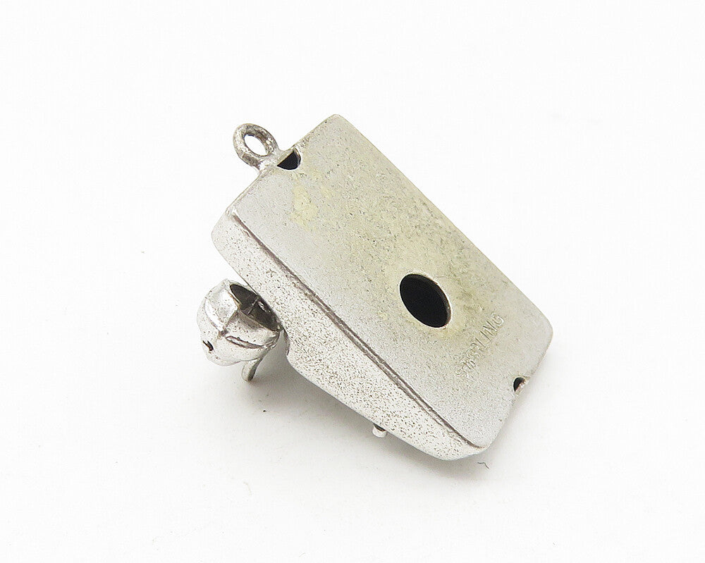 925 Sterling Silver  Vintage Shiny Old Fashioned Telephone Pendant  PT8926