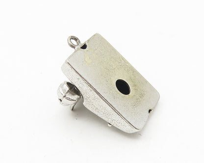 925 Sterling Silver  Vintage Shiny Old Fashioned Telephone Pendant  PT8926