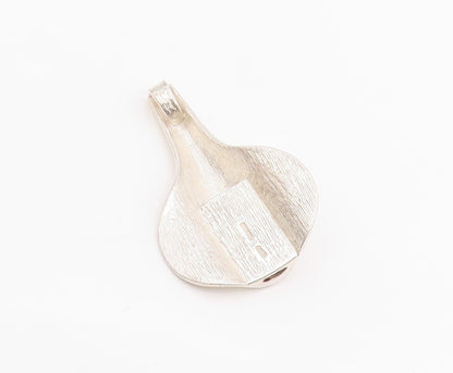 925 Sterling Silver Vintage Pendant ISRAEL Teardrop Bicycle Seat Saddle  PT25206
