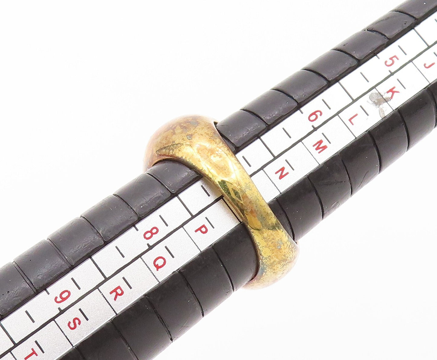 925 Sterling Silver Vintage Ring Gold Plated Snake Skin CZ Band Sz 7 RG30316