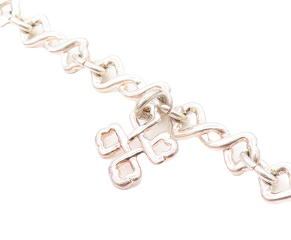 925 Sterling Silver  Vintage Shiny Celtic Knot Link Chain Bracelet  BT3067