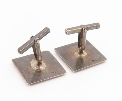 18k Gold & 925 Sterling Silver Vintage Cufflinks Peruvian Inca Bird Motif TR4236