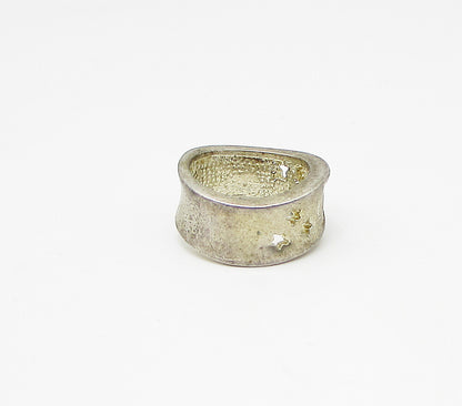 925 Sterling Silver  Vintage Cut Out Moon & Stars Band Ring Sz 5.5  RG3355