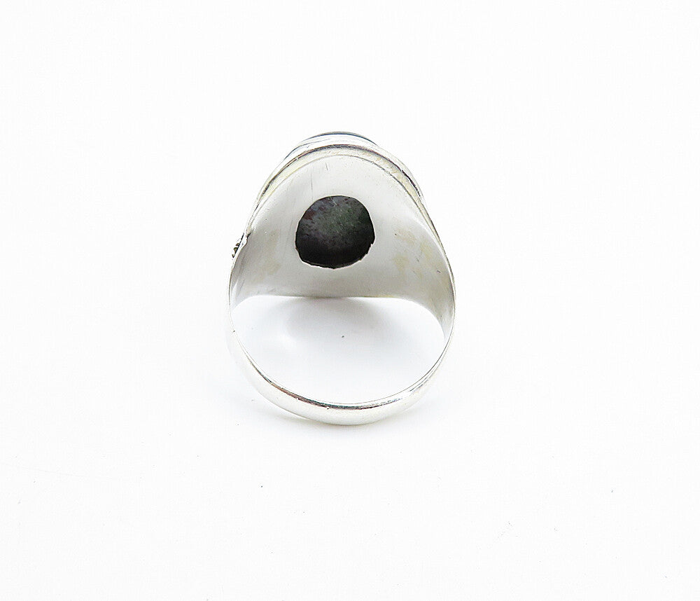 925 Sterling Silver Cabochon Cut Jasper Twist Cocktail Ring Sz 9 RG7874