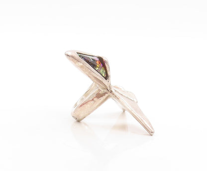 925 Sterling Silver Vintage Ring UNO DE 50 Designer Mystic Topaz  Sz 8  RG31314