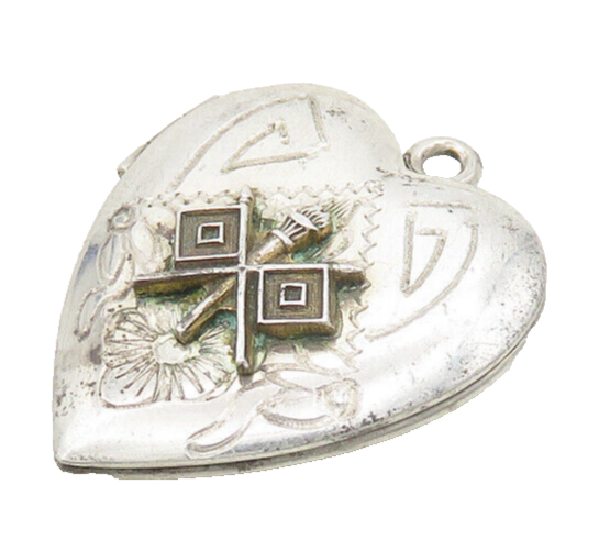 925 Sterling Silver  Vintage Love Heart Locket Pendant (OPENS)  PT15221