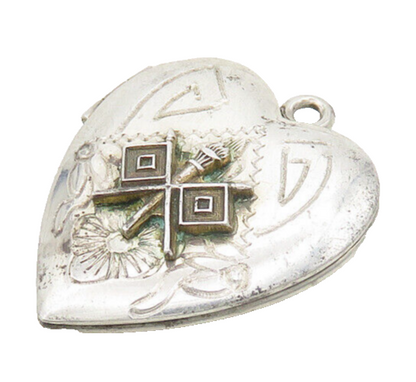 925 Sterling Silver  Vintage Love Heart Locket Pendant (OPENS)  PT15221