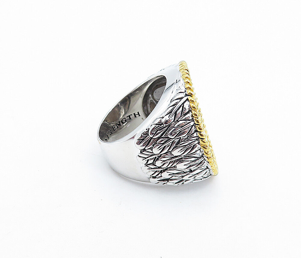 925 Sterling Silver Two Tone U.S Quarter Coin Cocktail Ring Sz 8.5 RG5933