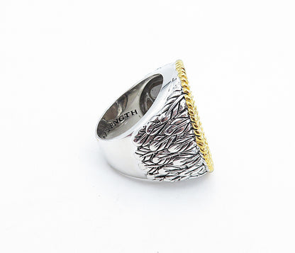 925 Sterling Silver Two Tone U.S Quarter Coin Cocktail Ring Sz 8.5 RG5933