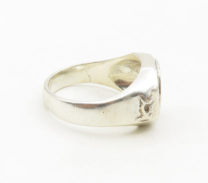 925 Sterling Silver  Vintage Shiny Chiseled Dome Band Ring Sz 12  RG16861