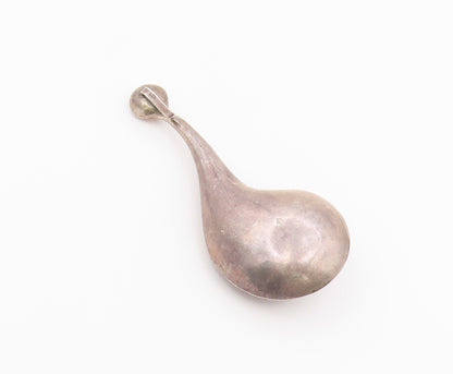 925 Sterling Silver Vintage Pendant Modernist Cradled Sphere Teardrop  PT26449
