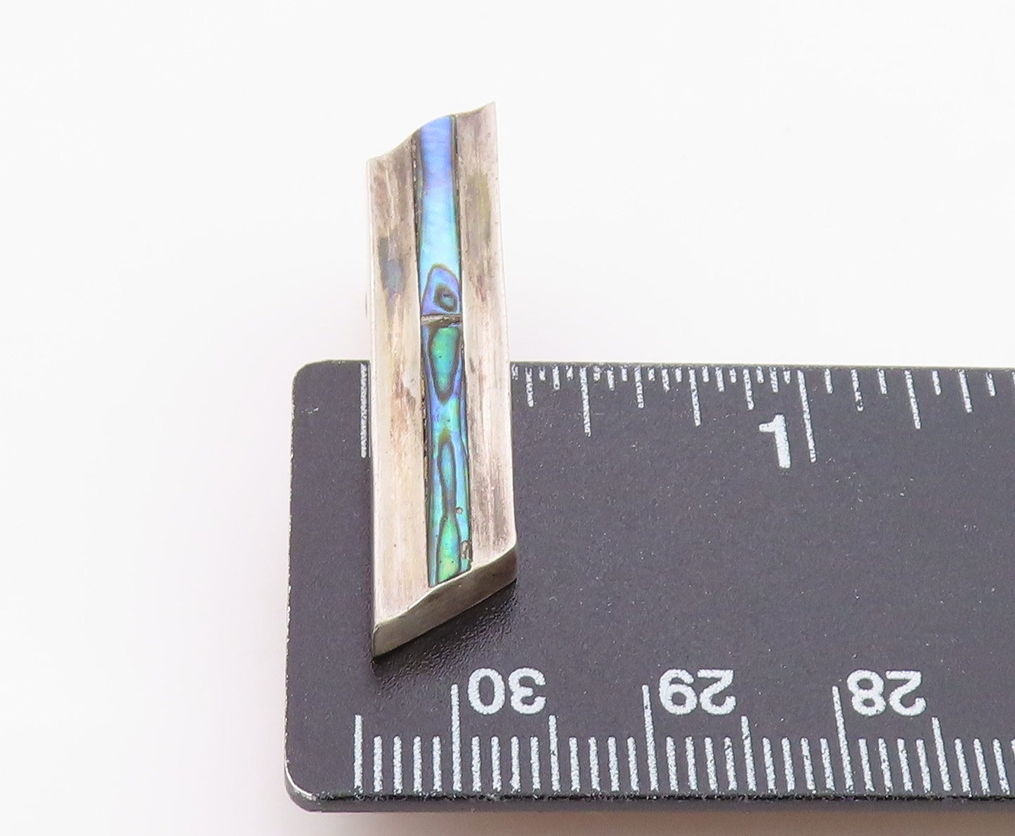 TAXCO 925 Sterling Silver  Vintage Abalone Shell Tie Clip  TR2932