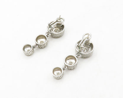 JUDITH RIPKA 925 Silver  Vintage Topaz Graduated Twist Dangle Earrings  EG6774