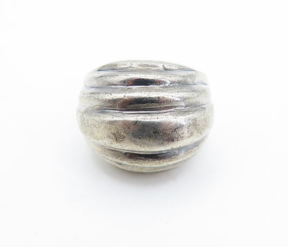 925 Sterling Silver  Vintage Shiny Fluted Dome Round Band Ring Sz 8.5  RG6436