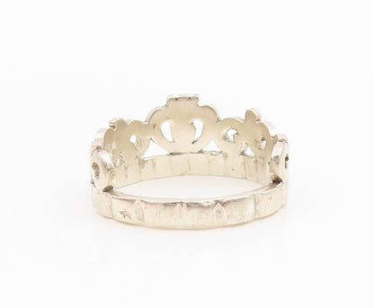 925 Sterling Silver Vintage Ring Minimalist Princess Crown Band  Sz 7  RG34851