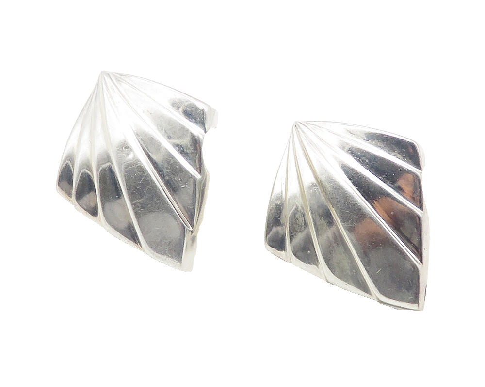 CHARLES KRYPELL 925 Sterling Silver Vintage Shiny Hollow Drop Earrings EG6230