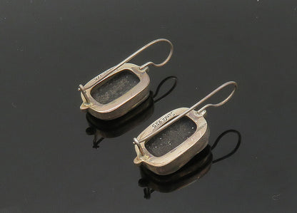 SARDA 925 Sterling Silver  Vintage Druzy Stone Shiny Drop Earrings  EG9948