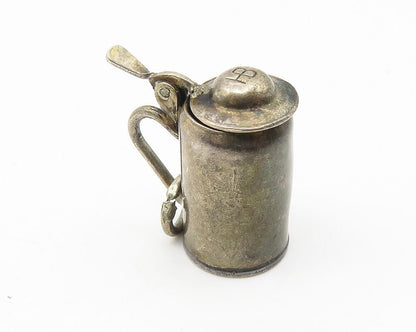 KARO 925 Sterling Silver  Vintage Oxidized Tea Kettle Pendant  PT8521