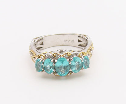 925 Sterling Silver Vintage Ring MICHAEL VALITUTTI Apatite Band  Sz 12  RG36526