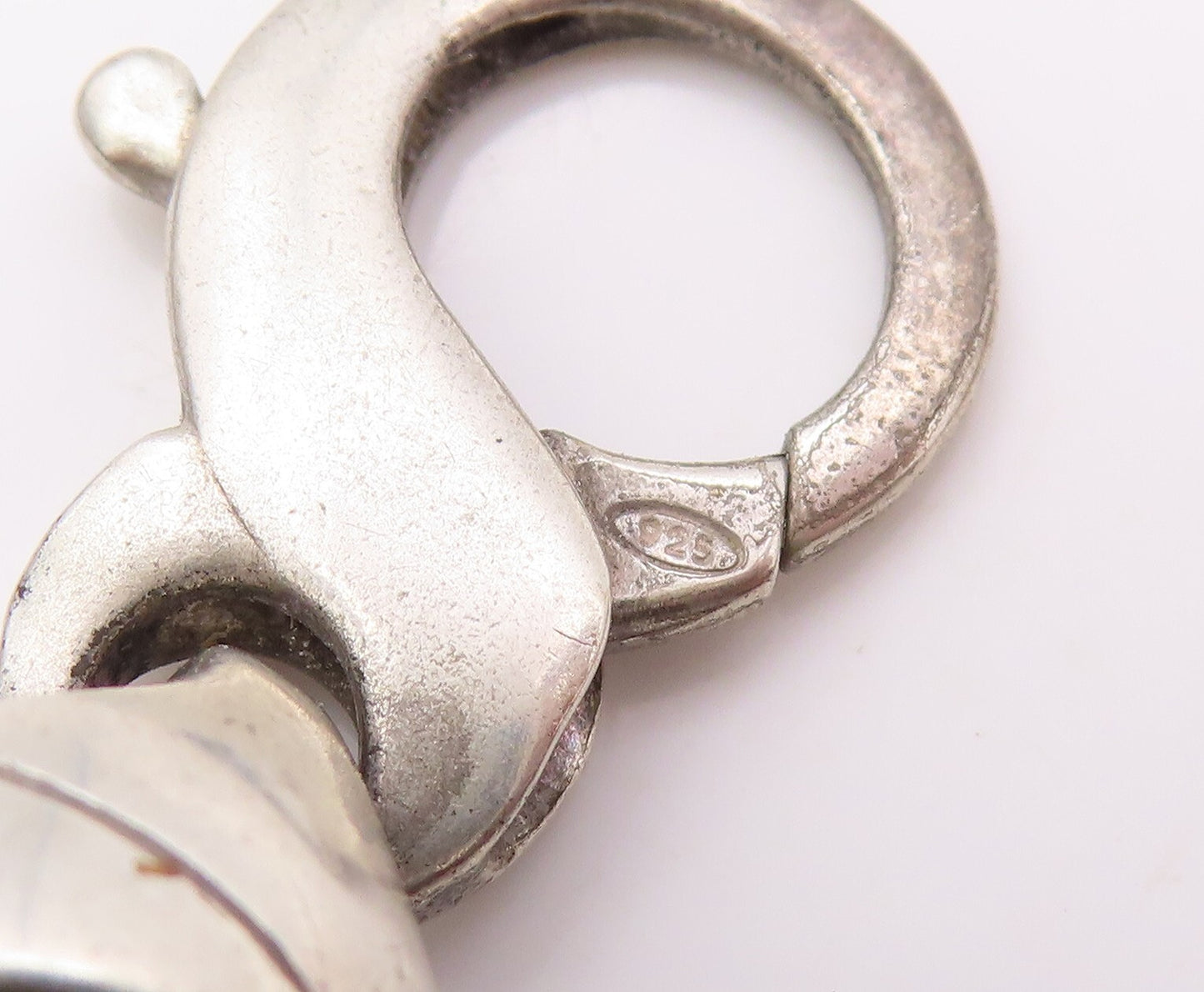 925 Sterling Silver Vintage Bracelet Dark Tone Brutalist Linked Rings  BT11074