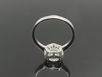 925 Silver  Vintage Solitaire Cubic Zirconia Love Heart Ring Sz 7  RG24636