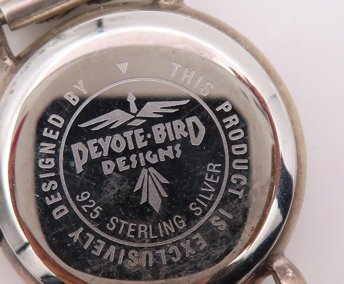925 Sterling Silver Vintage Watch NAVAJO Dark Tone Floral Etched Band  TR3860