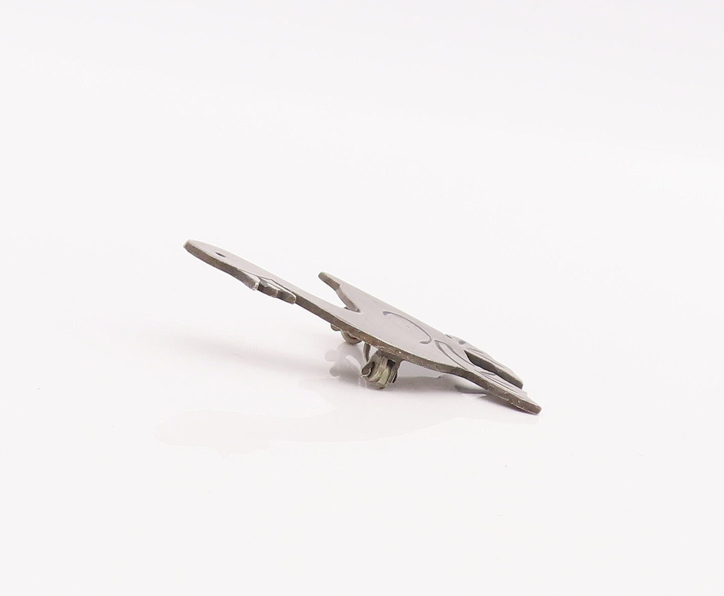 925 Sterling Silver Vintage Brooch Pin Solid Etched Happy Walking Duck  BP11045