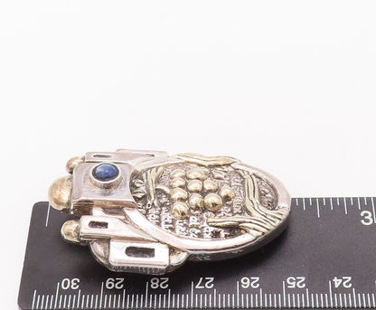14k Gold 925 Sterling Silver Vintage Brooch Pin FRANK MEISLER Jerusalem  BP10802