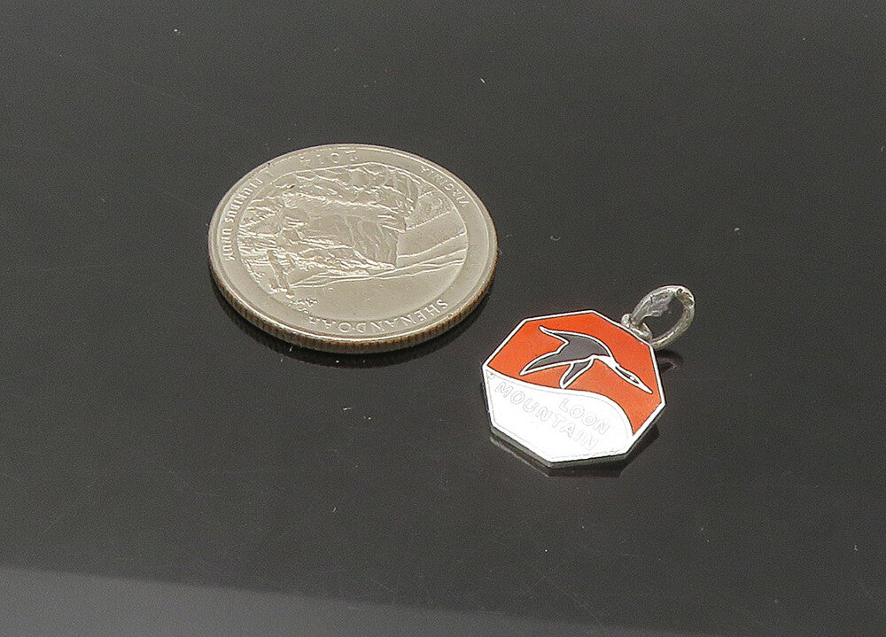 925 Sterling Silver  Vintage Loon Mountain New Hampshire Pendant  PT18412