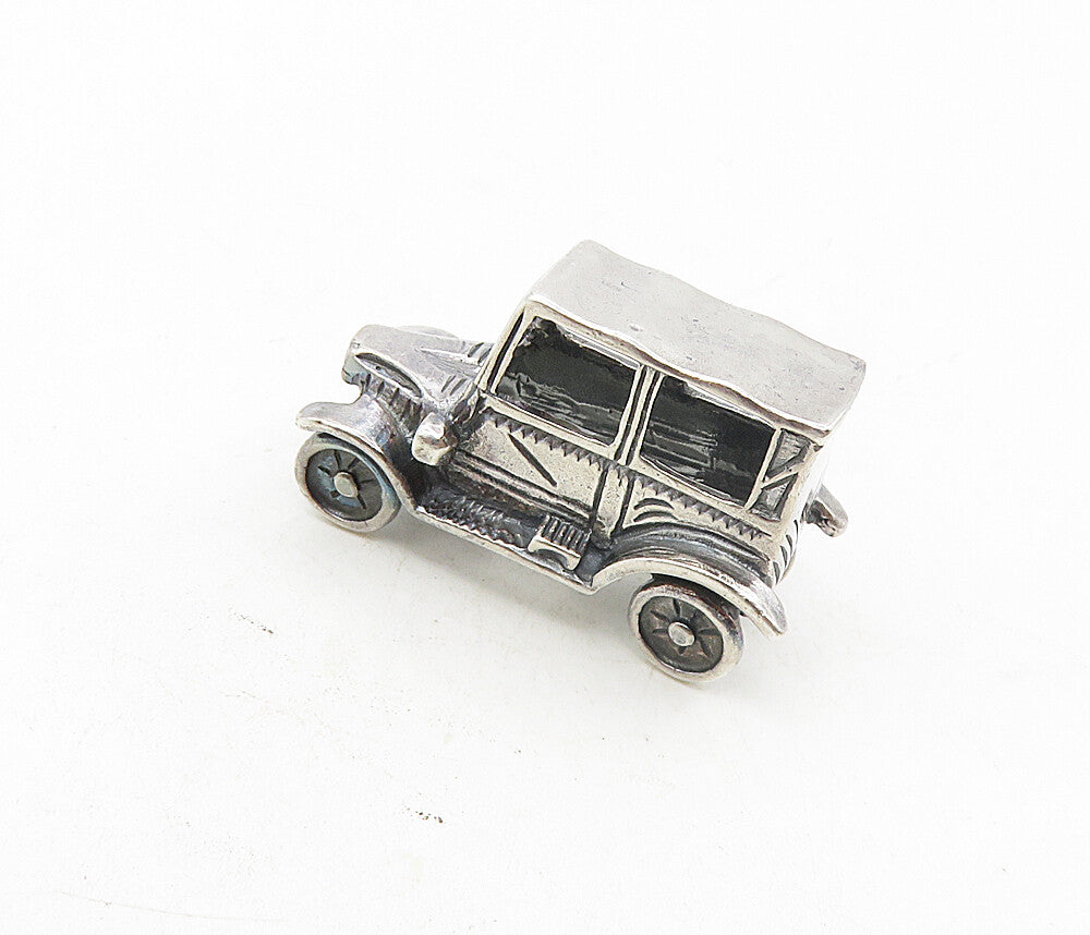 925 Sterling Silver  Vintage Dark Tone Petite Old Fashioned Car Trinket TR1504