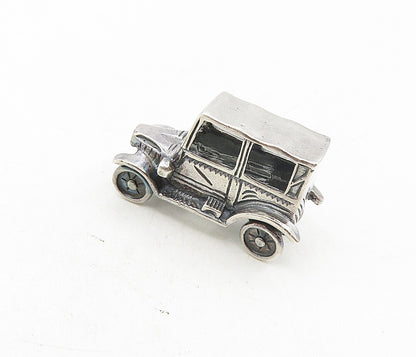 925 Sterling Silver  Vintage Dark Tone Petite Old Fashioned Car Trinket TR1504