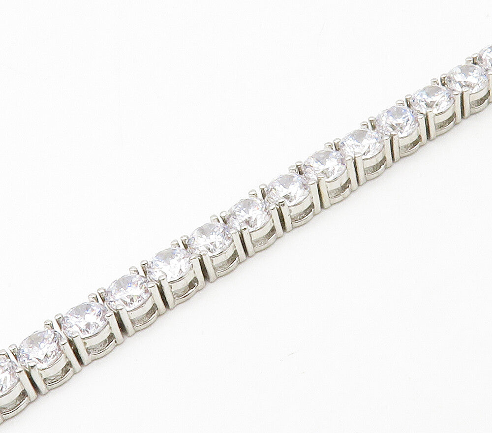 925 Sterling Silver  Sparkling Round Cut Cubic Zirconia Tennis Bracelet BT6522