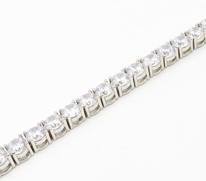 925 Sterling Silver  Sparkling Round Cut Cubic Zirconia Tennis Bracelet BT6522