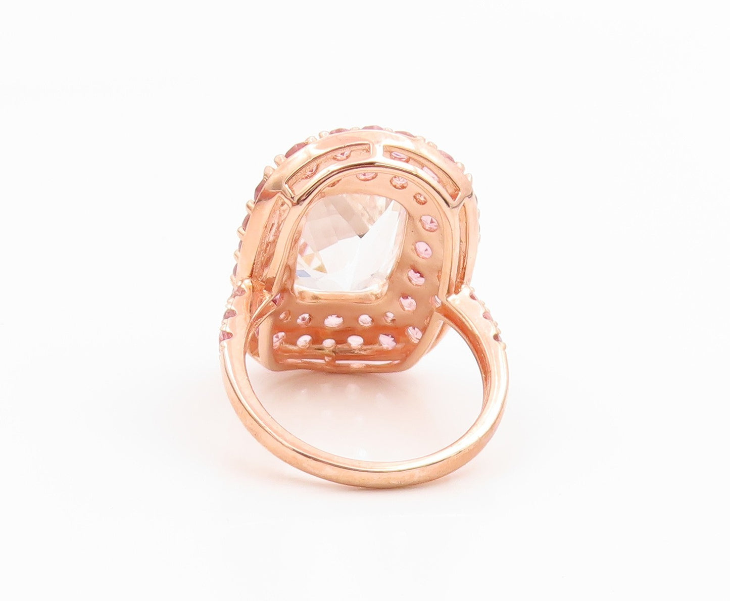 925 Sterling Silver Vintage Ring Rose Gold Plated Real Gemstone  Sz 8  RG35487