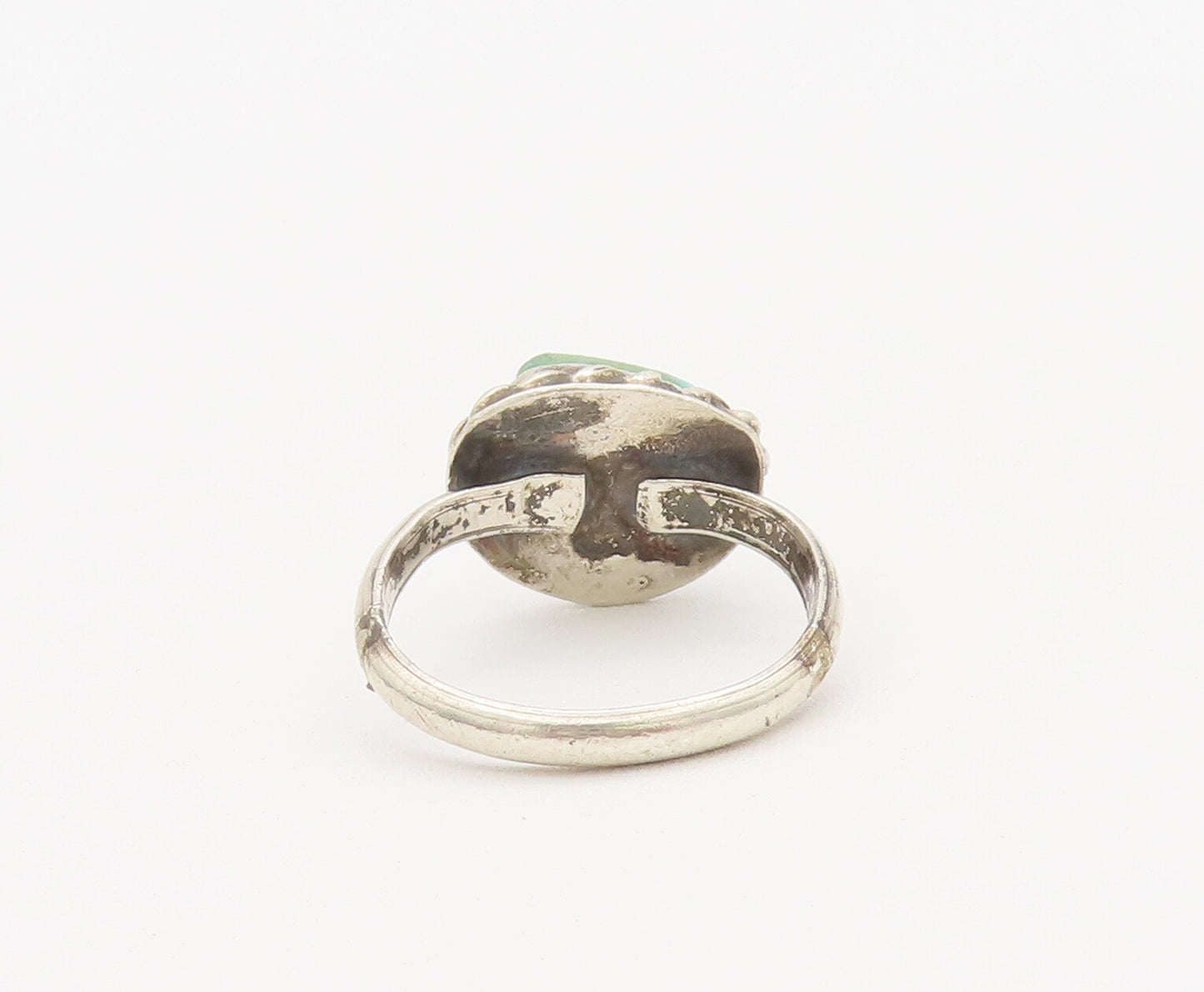 925 Sterling Silver Vintage Ring NAVAJO Amorphous Turquoise  Sz 6.5  RG27953