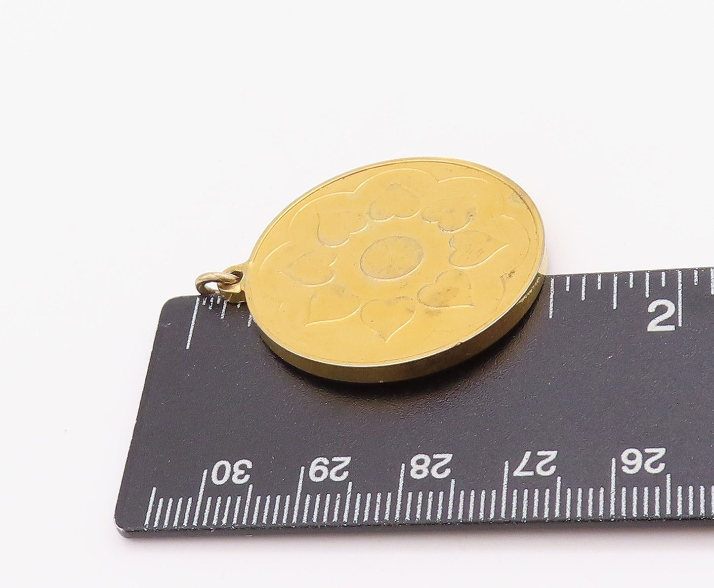 925 Sterling Silver Vintage Pendant Gold Plated Floral Design Medallion  PT24908