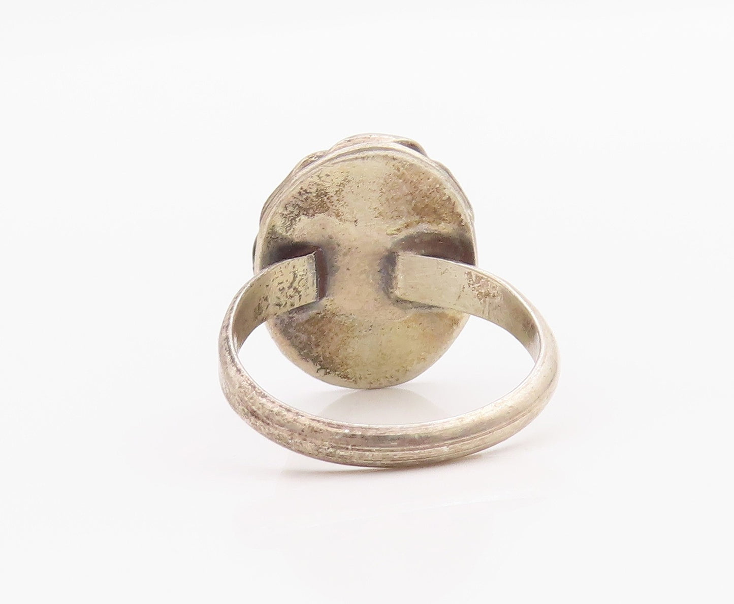 925 Sterling Silver Vintage Ring Antique Cabochon Oval Carnelian  Sz 7  RG33229