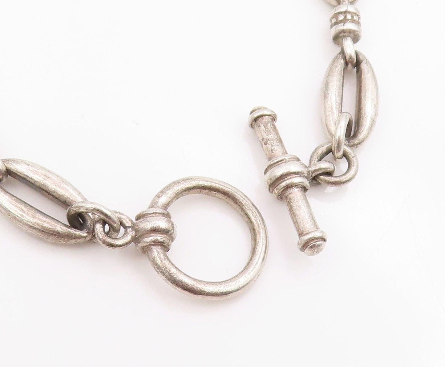 925 Sterling Silver Vintage Bracelet Elegant Oval Link Statement Chain  BT11674