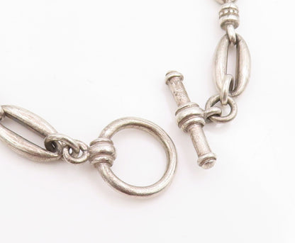 925 Sterling Silver Vintage Bracelet Elegant Oval Link Statement Chain  BT11674