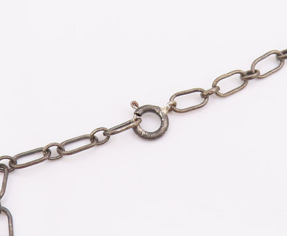 925 Sterling Silver Vintage Necklace DTR JAY KING Cabochon Onyx Chain  NE4751