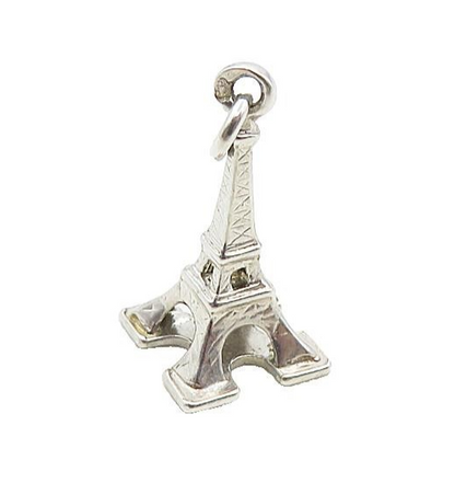 925 Sterling Silver  Vintage Shiny Petite Eifel Tower Paris Pendant  PT6837