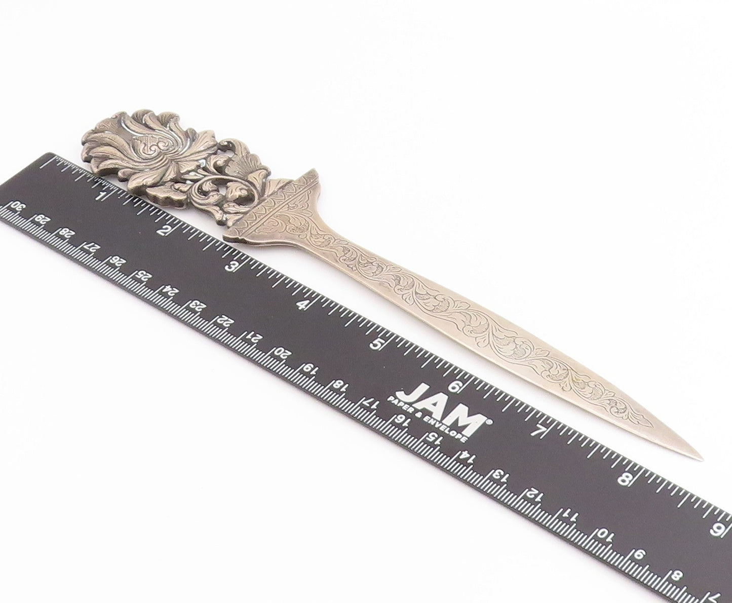 925 Sterling Silver Vintage Paper Knife EUROPE Art Nouveau Letter Opener  TR4174