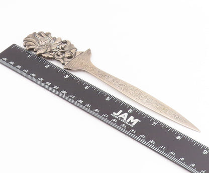 925 Sterling Silver Vintage Paper Knife EUROPE Art Nouveau Letter Opener  TR4174