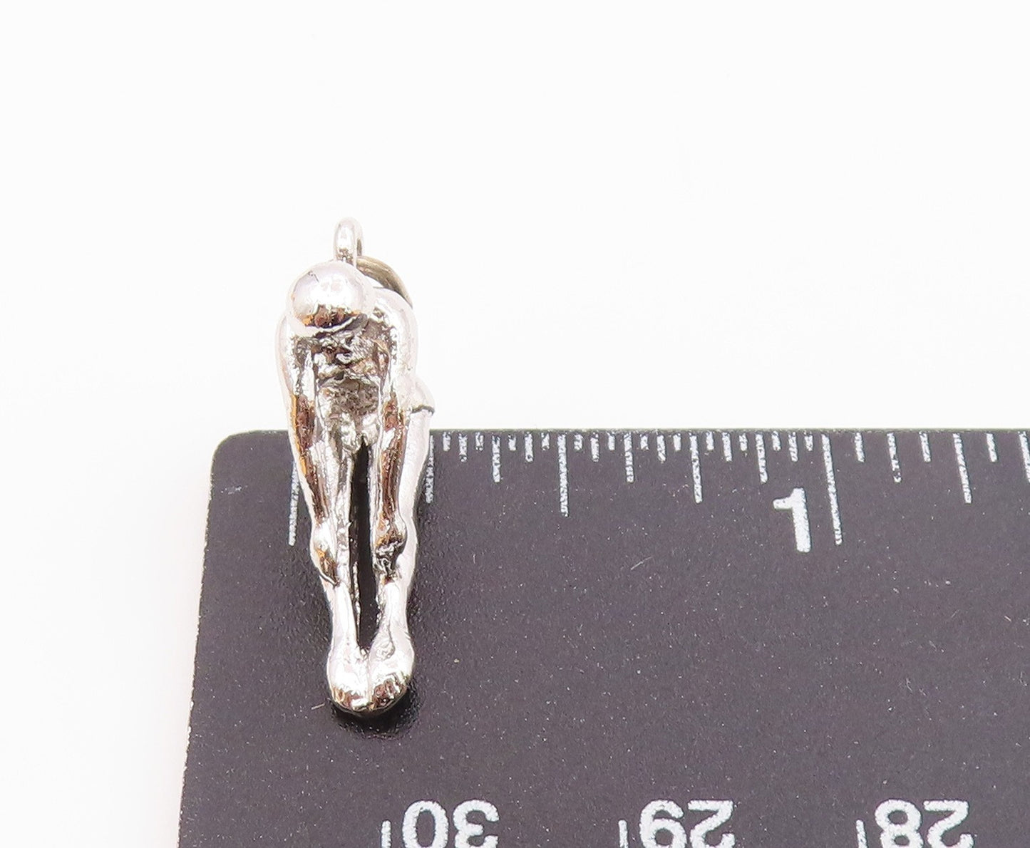 925 Sterling Silver  Vintage Petite Shiny Gymnast Sports Motif Pendant PT17833