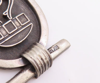 925 Sterling Silver Vintage Pendant MIDDLE EAST Carved Egyptian Scarab  PT25947