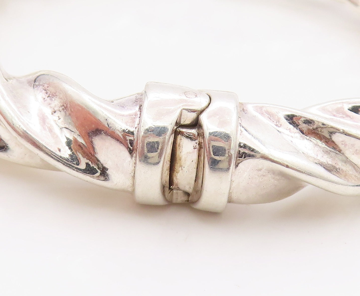 925 Sterling Silver Vintage Bracelet Modernist Intertwined Rope Bangle  BT11397
